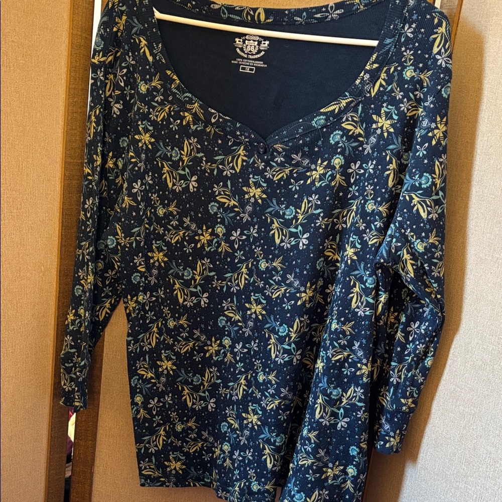 Route 66 Floral Print Women's Top 1X
